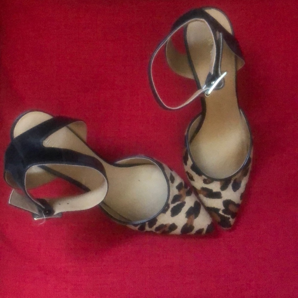 Nine West Leopard Calf Hair Heels